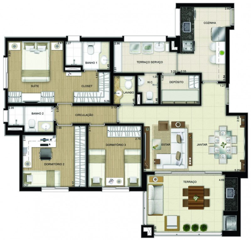 Apartamento à venda Vila Olímpia com 109m² e 3 quartos por R$ 1.700.000 - 1907222943-3 dorms - TIPO.jpg